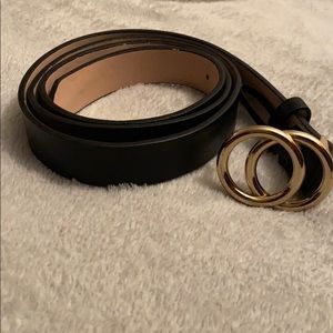 Black Faux Leather Belt